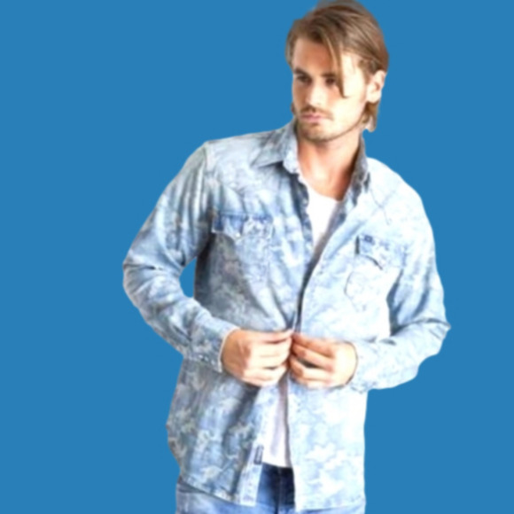 CULT OF INDIVIDUALITY Clint Western Denim Shirt - Picture 1 of 8